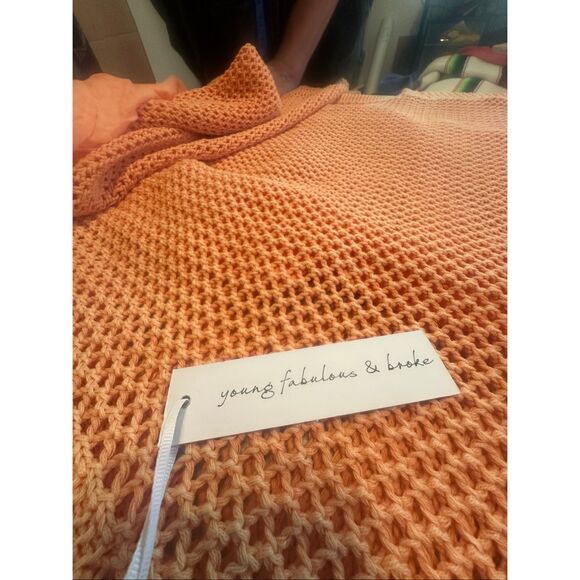 YFB Young Fabulous & Broke Women's Coral Crochet Maxi Dress Cover-up Large NWT - Picture 6 of 11